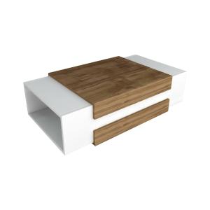 Table basse effet bois blanc, beige 110x57 h31 cm