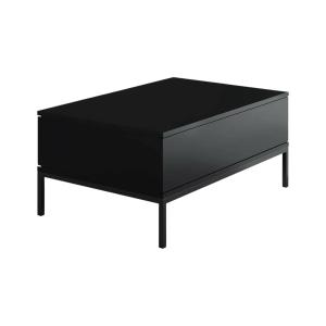 Table basse effet bois noir 90x60h40 cm