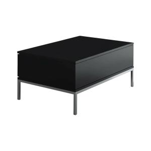 Table basse effet bois noir, argent 90x60h40 cm