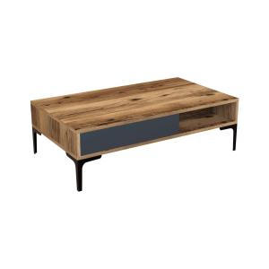 Table basse effet bois noyer, anthracite 105x60h33 cm