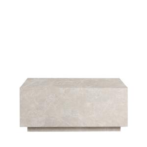 Table basse effet marbre 90x50cm - Beige