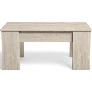 Table basse élevable blanche et effet bois 100 cm