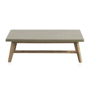 Table basse en acacia avec plateau en ciment gris clair 70x…