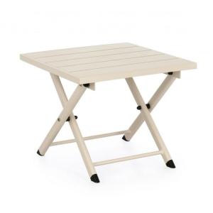 Table basse en aluminium blanc, pliante