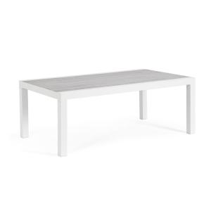 Table basse en aluminium et céramique blanche 120x70