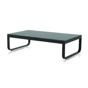 Table basse en aluminium marron avec verre trempé noir  130…