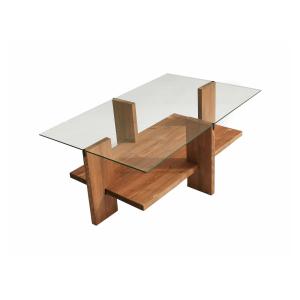 Table basse en bois beige 105x60 h40 cm