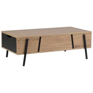 Table basse en bois clair et noir
