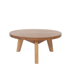 Table basse en bois d'acacia D65cm bois clair