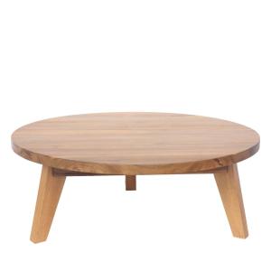Table basse en bois d'acacia D80cm bois clair