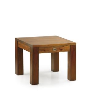 Table basse en bois d'acajou marron L 60 cm