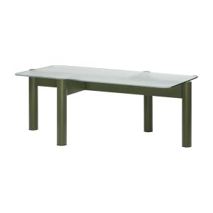 Table basse en bois de hêtre et verre trempé, vert