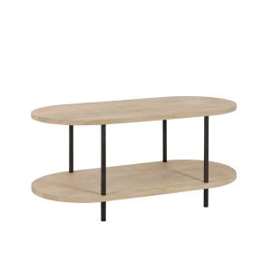 Table basse en bois de manguier à double plateau et en méta…