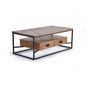 Table basse en bois de manguier et métal