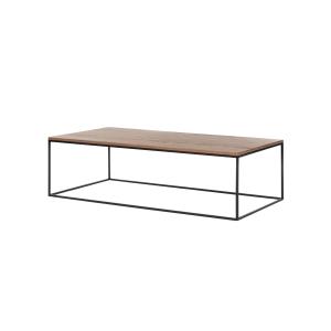 Table basse en bois et acier, noix