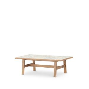 Table basse en bois et céramique 120 x 70 cm
