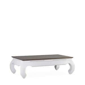 Table basse en bois marron et blanc L 125 cm