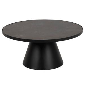Table basse en céramique et métal noir 85cm
