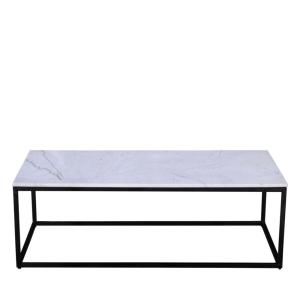 Table basse en marbre blanc et métal 120x65cm blanc