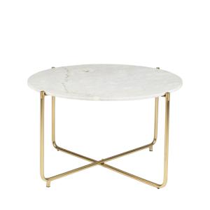 Table basse en marbre D70cm blanc