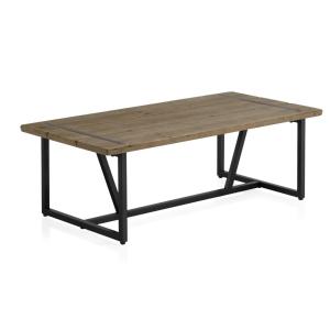 Table basse en métal avec plateau en bois