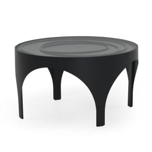 Table basse en métal noir avec verre