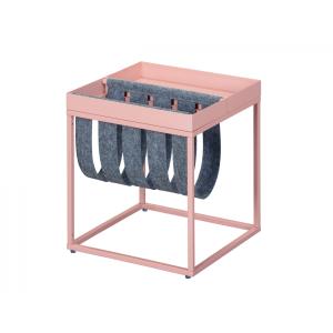 Table basse en metal rose 35x40 cm