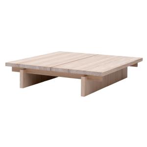 Table basse en pin massif 90 cm naturel et verni