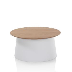 Table basse en polypropylène blanc et MDF