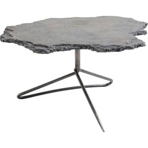 Table basse en roche brute et acier