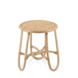 Table basse en rotin beige Ø 40 cm