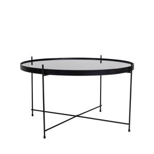 Table basse en verre et métal D70xh40cm noir