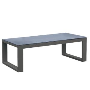 Table basse extérieur noire et grise en aluminium