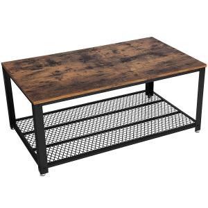 Table basse industrielle Médium MDF Marron 106,2x45x60,2cm