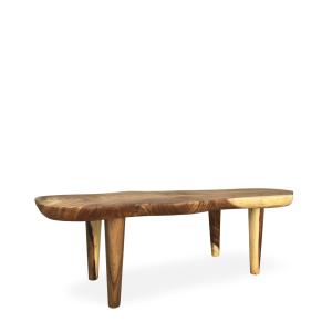 Table basse irrégulière en bois marron L 130 cm