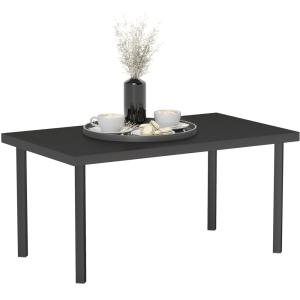 Table basse jardin rectangulaire métal noir