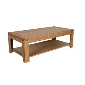 Table basse moderne bois chêne clair massif