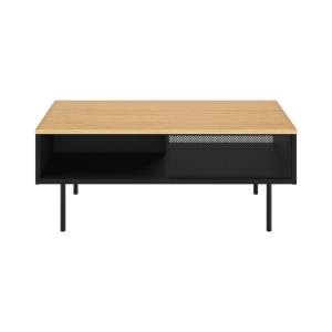 Table basse noir et chêne naturel H40