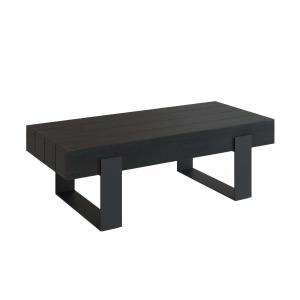 Table basse noire en bois de teck recyclé et pieds en métal…