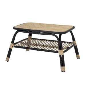 Table basse noire en rotin 42x72x54