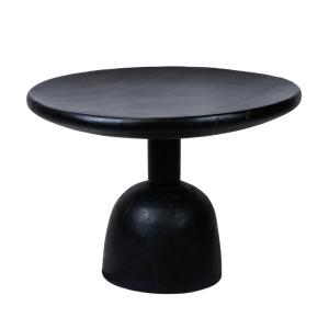 Table basse noire ronde en bois 45x65