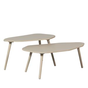 Table basse organique en bois - Beige