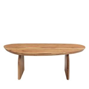 Table basse organique en bois massif d'acacia bois foncé