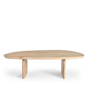 Table basse organique en bois massif de manguier bois clair