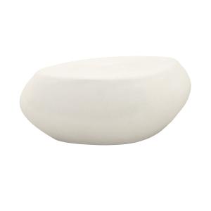 Table basse ovale en béton blanc 105 cm