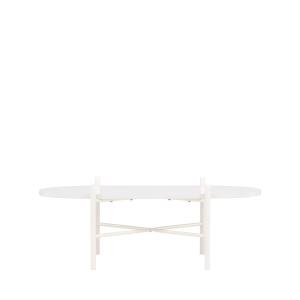 Table basse ovale en bois 120x65,5cm - Blanc