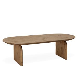 Table basse ovale en bois de sapin vieilli 120x35cm