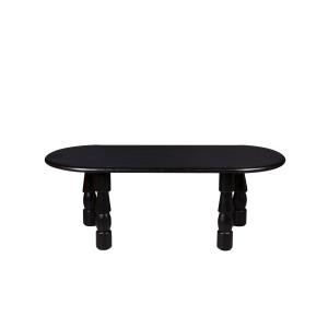 Table basse ovale en bois style ethnique L115 noir