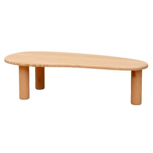 Table basse ovale en pin massif naturel 130 cm et verni