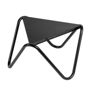 Table basse plateau micro-perforé en acier noir L57xl57xH32